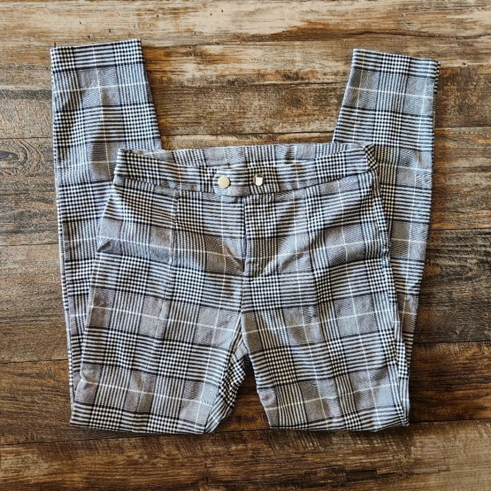 INC grey plaid skinny dress pants